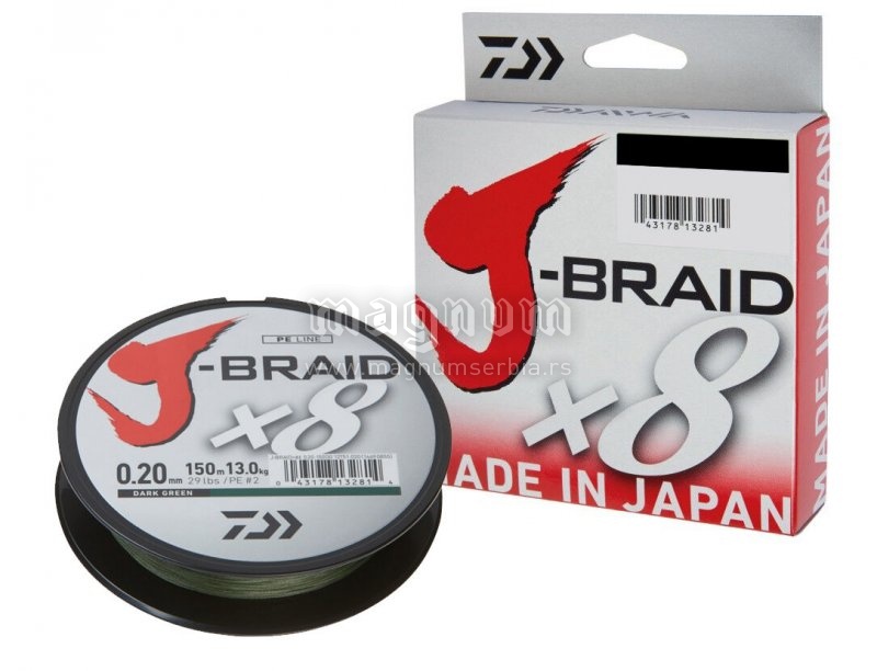 Kanap Daiwa J-Braid X8 150m 024 12751-024