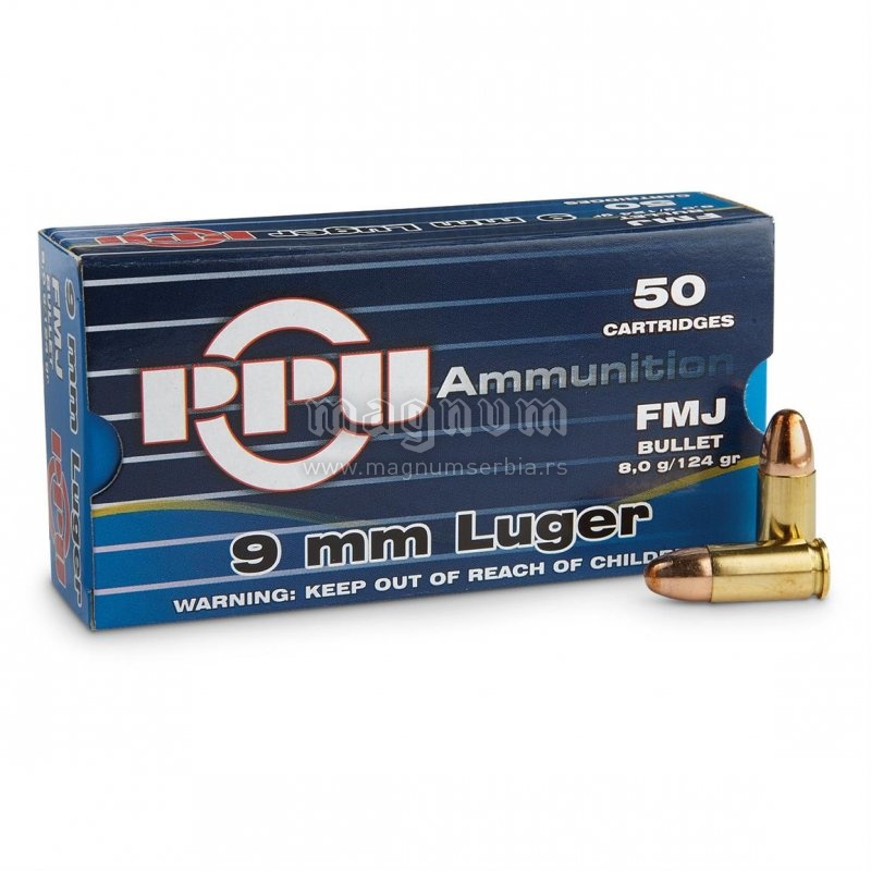 Metak PPU 9mm Luger FMJ 8g