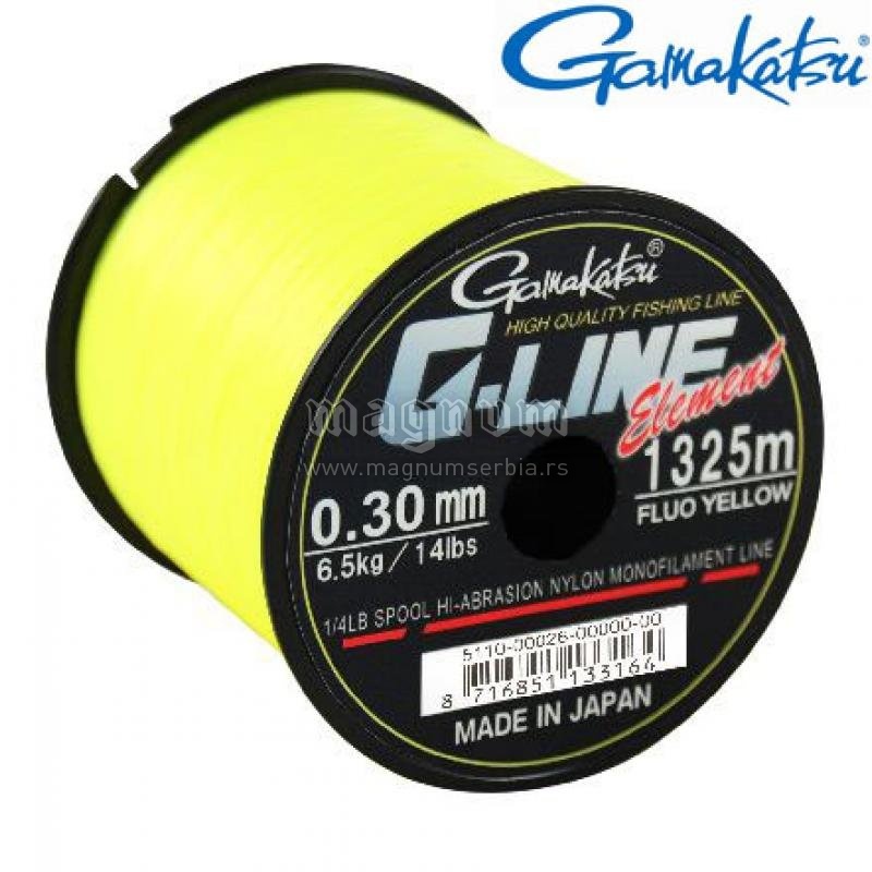 Najlon G-Line Ele F-Yellow 0.60/21.3kg 370m 5120-040 Gamakatsu