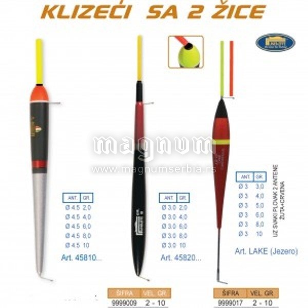 Plovak Lineaeffe klizeci Lake 2 zice 3.4.5.6.8g